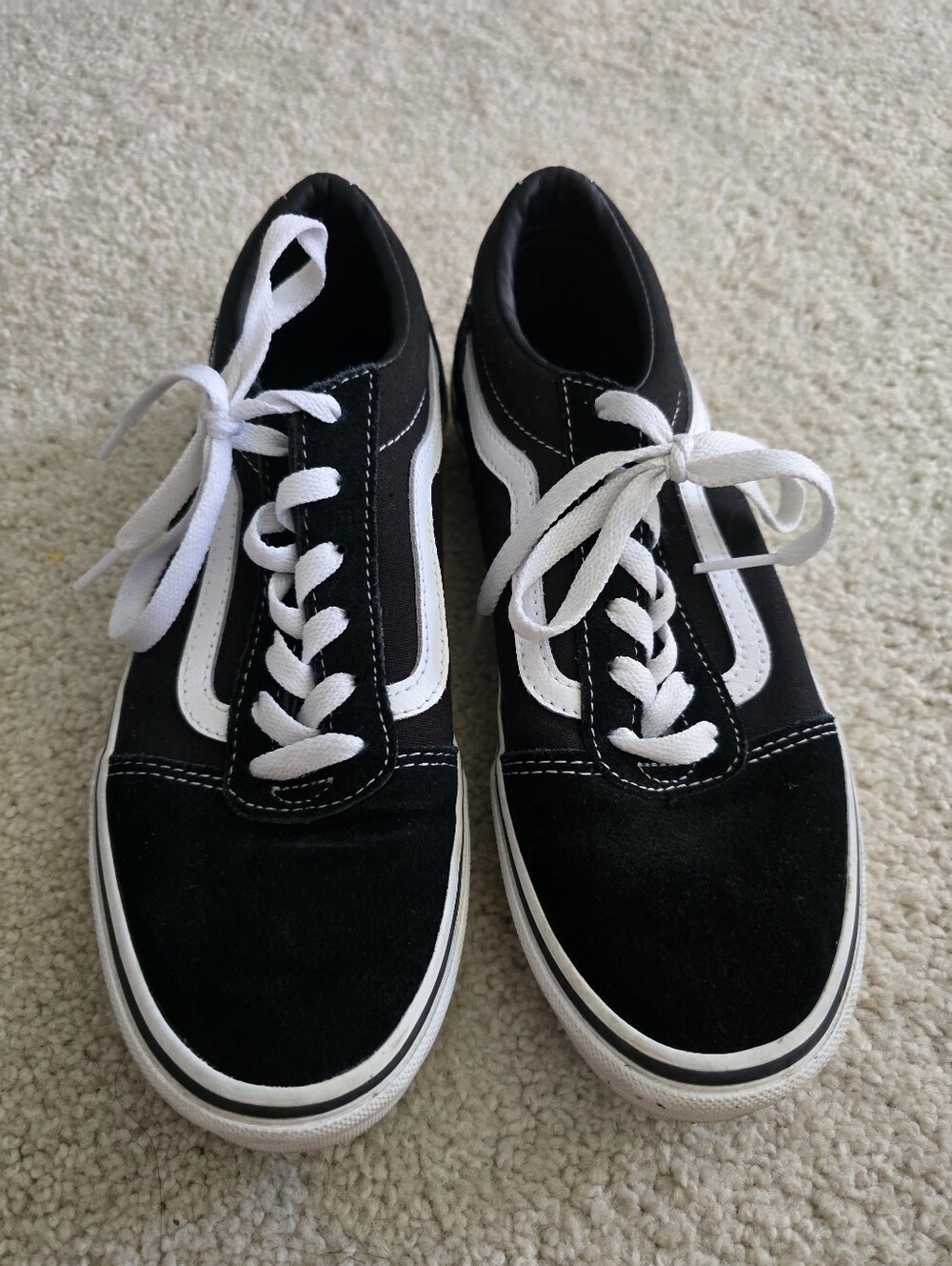 Vans Black and White Old Skool Low-Top Sneakers